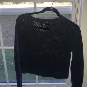 Cropped navy blue sweater